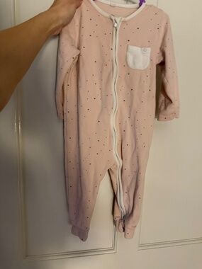 Mori pale pink Baby Zip-Up Sleepsuit